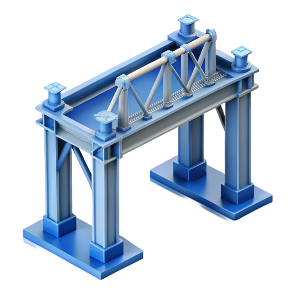 majestic calm minimalist Construction blueprint for a bridge support NO BACKGROUND with Transparent Background. top-tier png