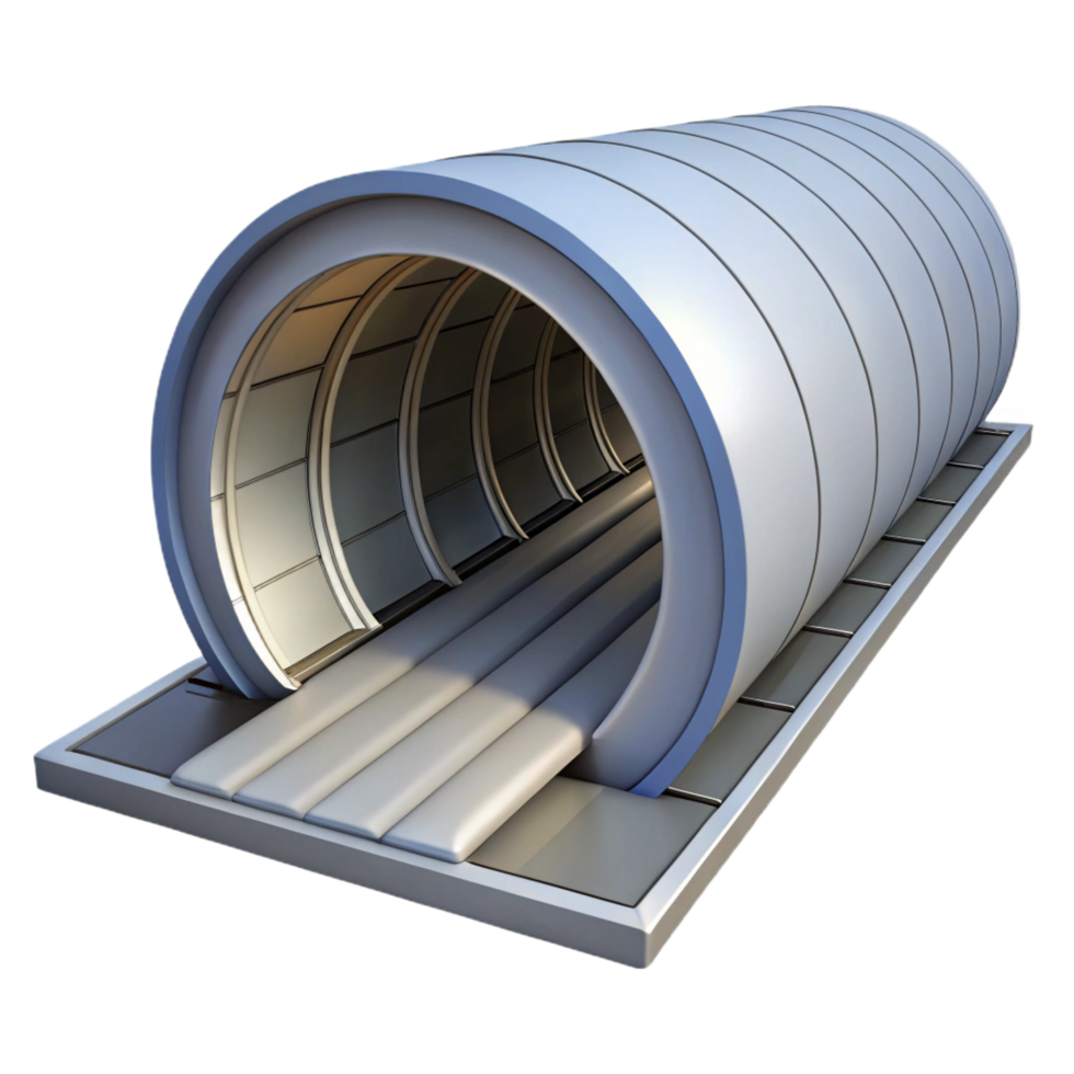 impressive joyful industrial Technical drawing of a tunnel lining NO BACKGROUND with Transparent Background. 4K png