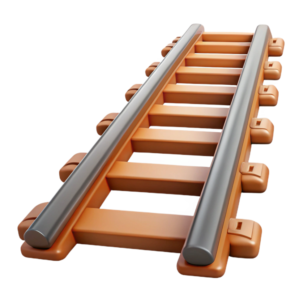 majestic futuristic Technical drawing of a railway track NO BACKGROUND with Transparent Background. professional png