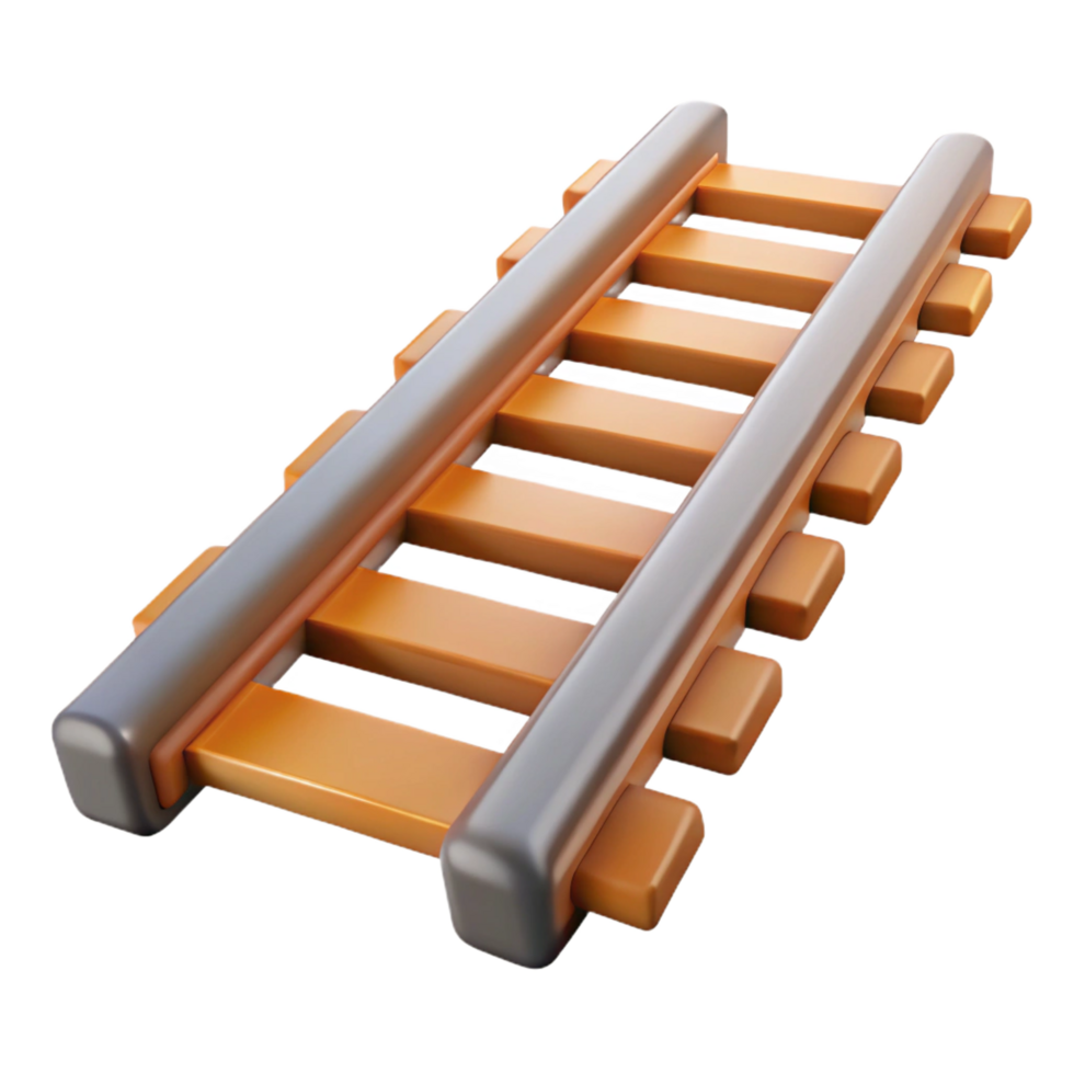 serene dreamy creative Technical drawing of a railway track NO BACKGROUND with Transparent Background. detailed png