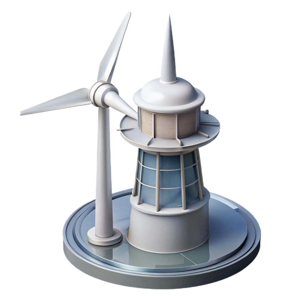 standout industrial Architectural sketch of a wind turbine tower NO BACKGROUND with Transparent Background. top-tier png