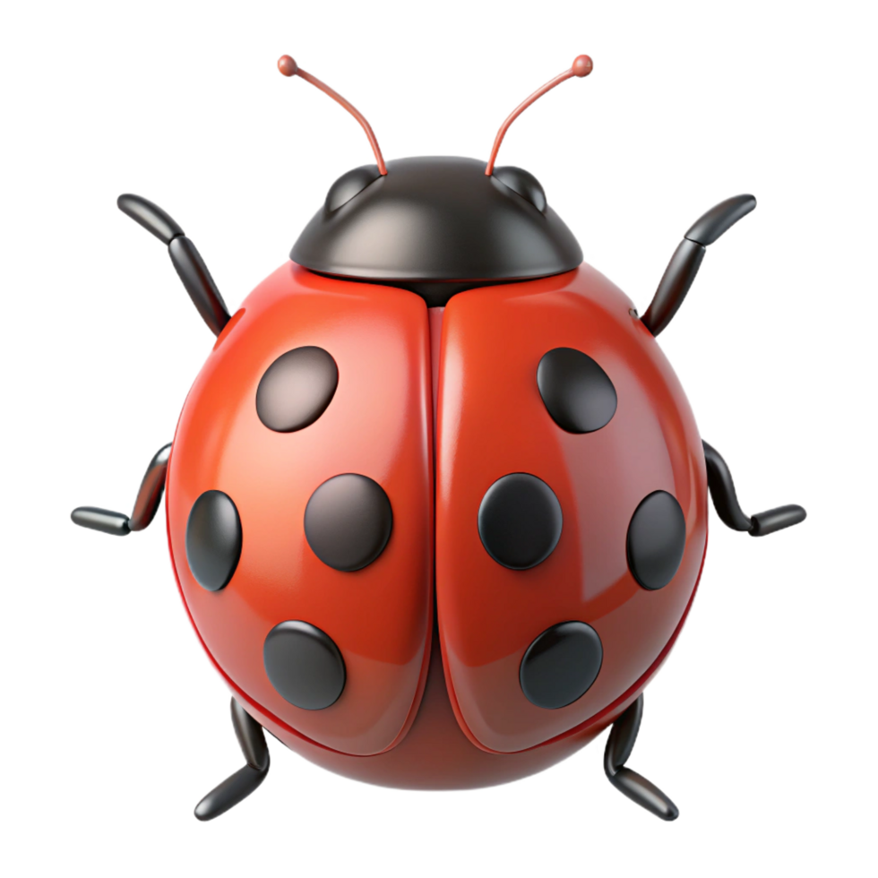 glorious inspired A close-up of a ladybug, NO BACKGROUND with Transparent Background. png