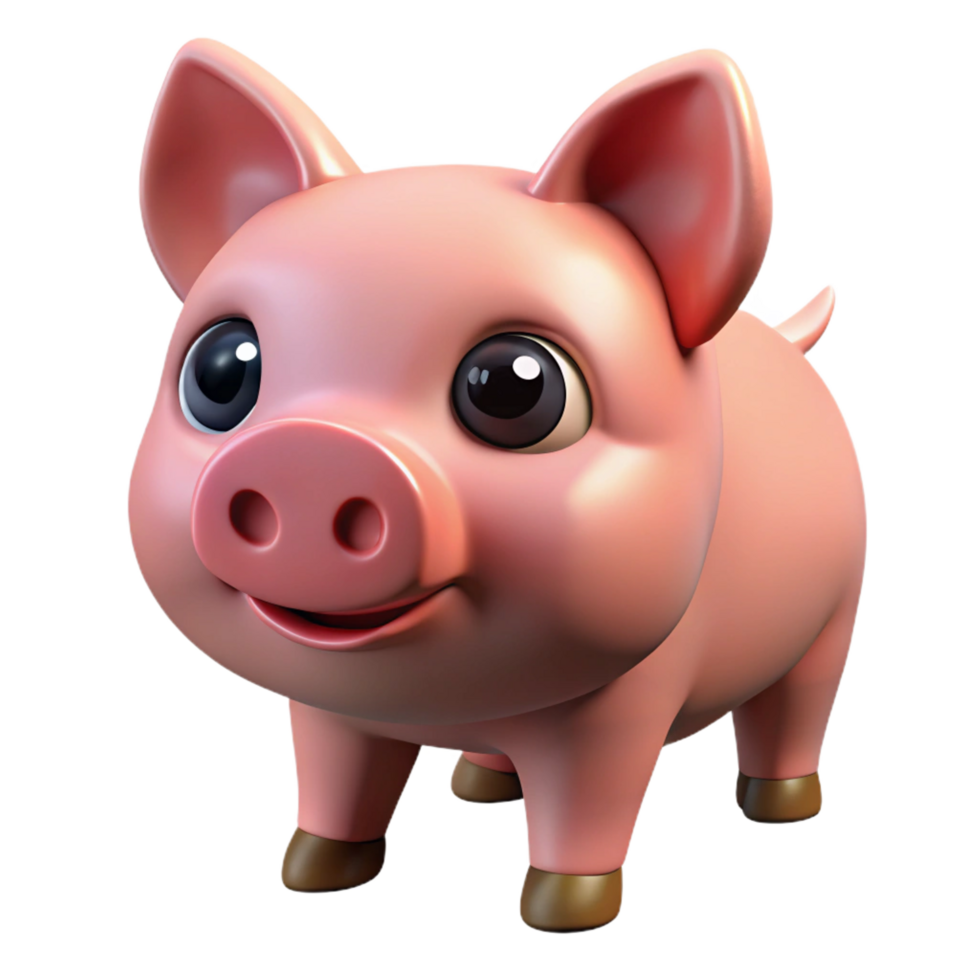 serene joyful minimalist A piglet, NO BACKGROUND with Transparent Background. original png