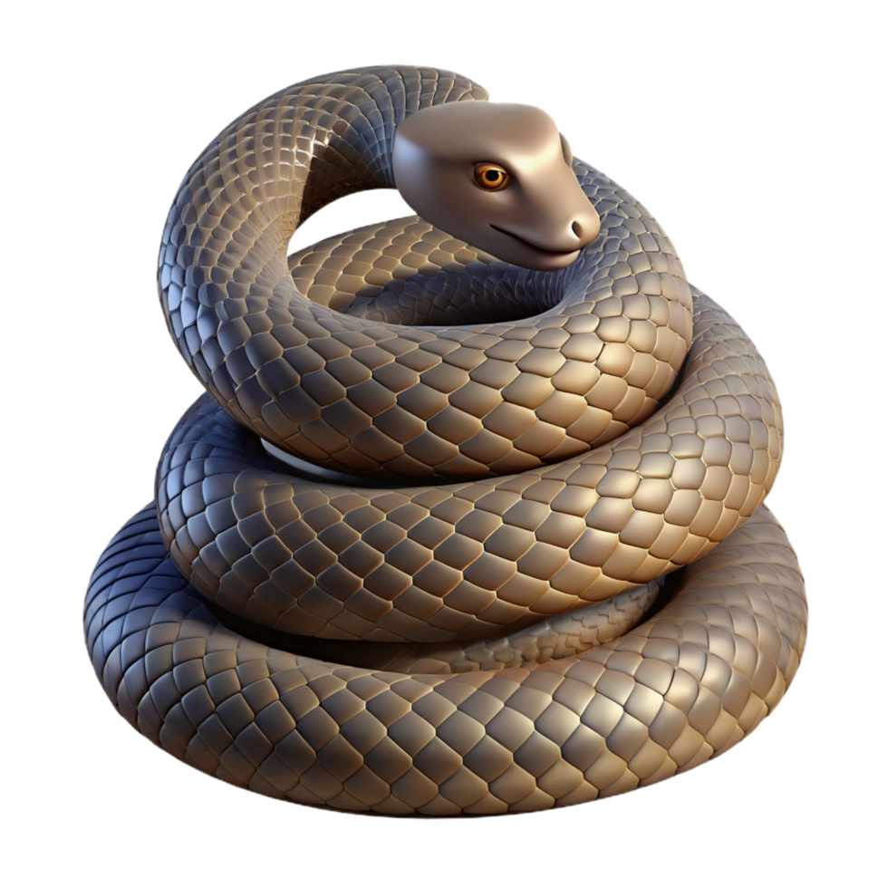 intense hypnotic A coiled rattlesnake, NO BACKGROUND with Transparent Background. premium png