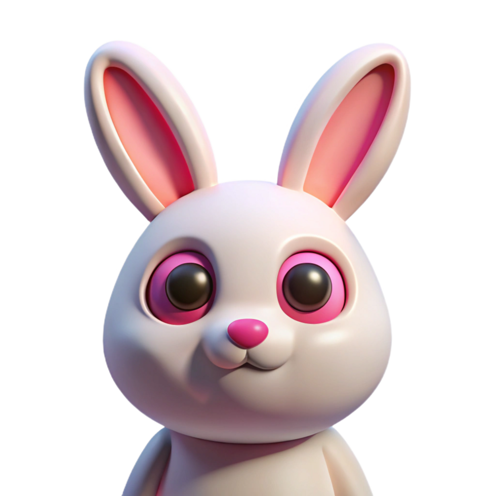 stunning memorable A rabbit, white with pink eyes, NO BACKGROUND with Transparent Background. png