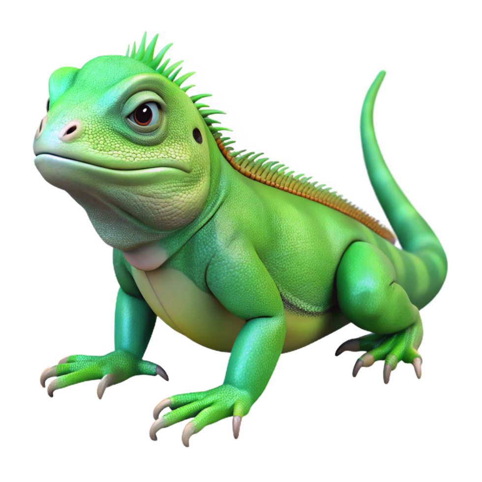 spectacular intense creative A lizard, iguana, green, NO BACKGROUND with Transparent Background. impeccable png