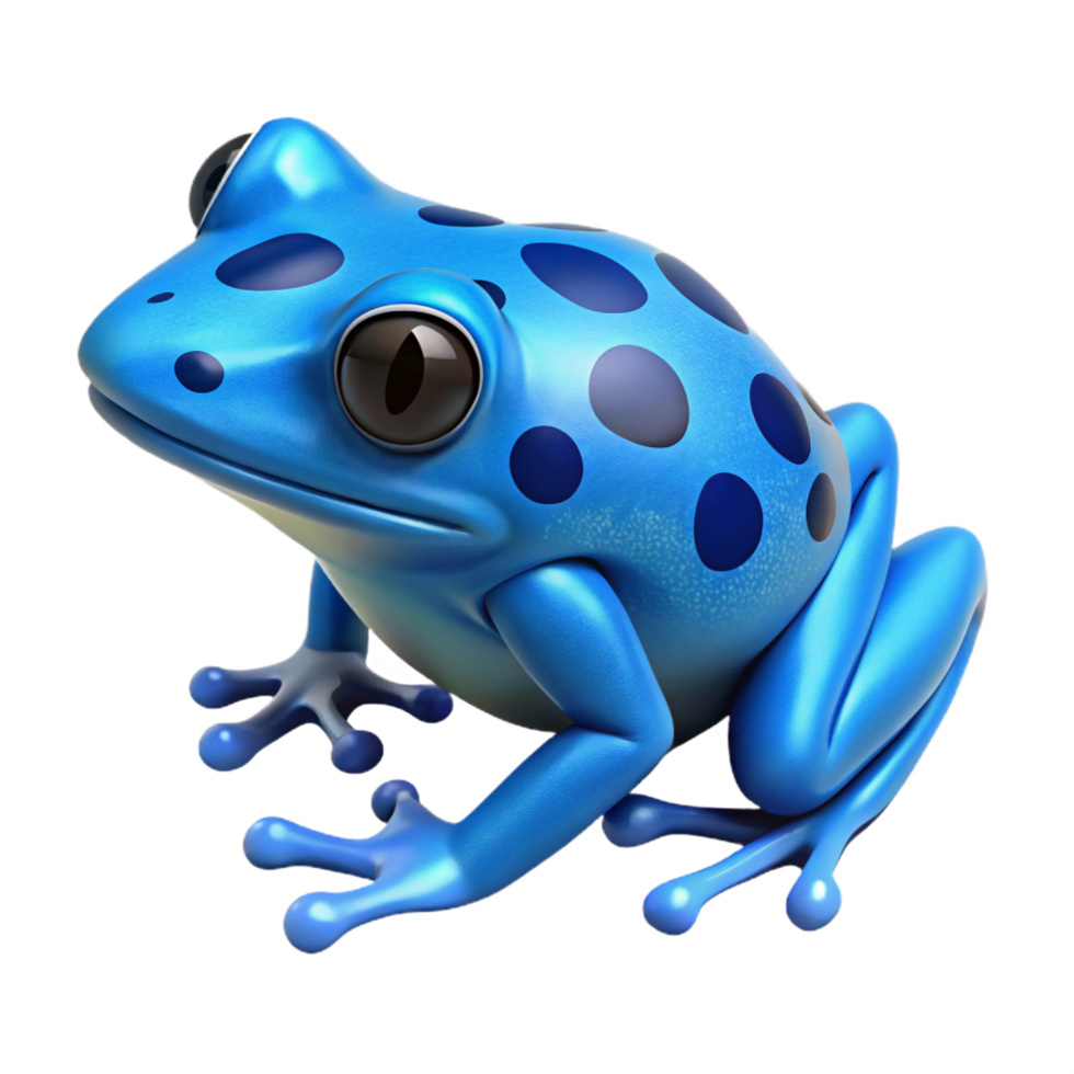 sumptuous tropical A frog, poison dart, blue, NO BACKGROUND with Transparent Background. high resolution png