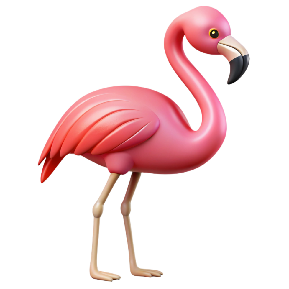 notable contemporary A flamingo, greater flamingo, NO BACKGROUND with Transparent Background. impeccable png