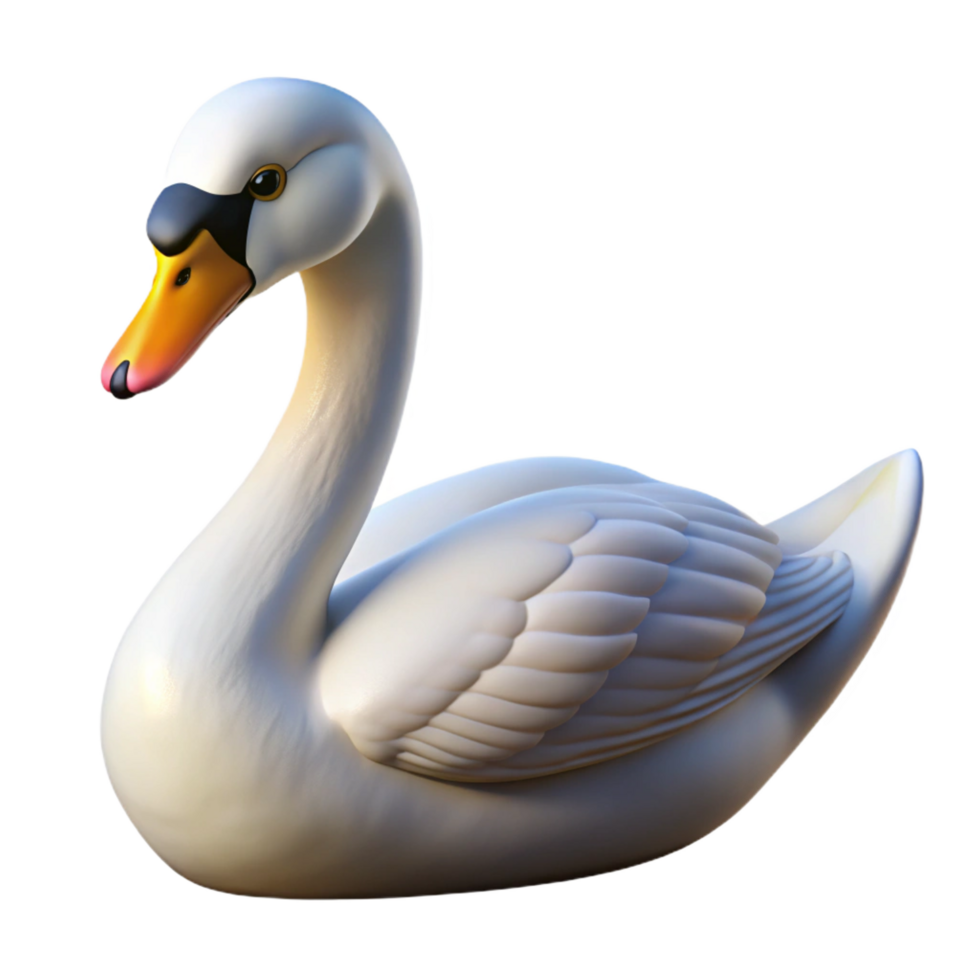 standout art deco A swan, mute swan, NO BACKGROUND with Transparent Background. flawless png