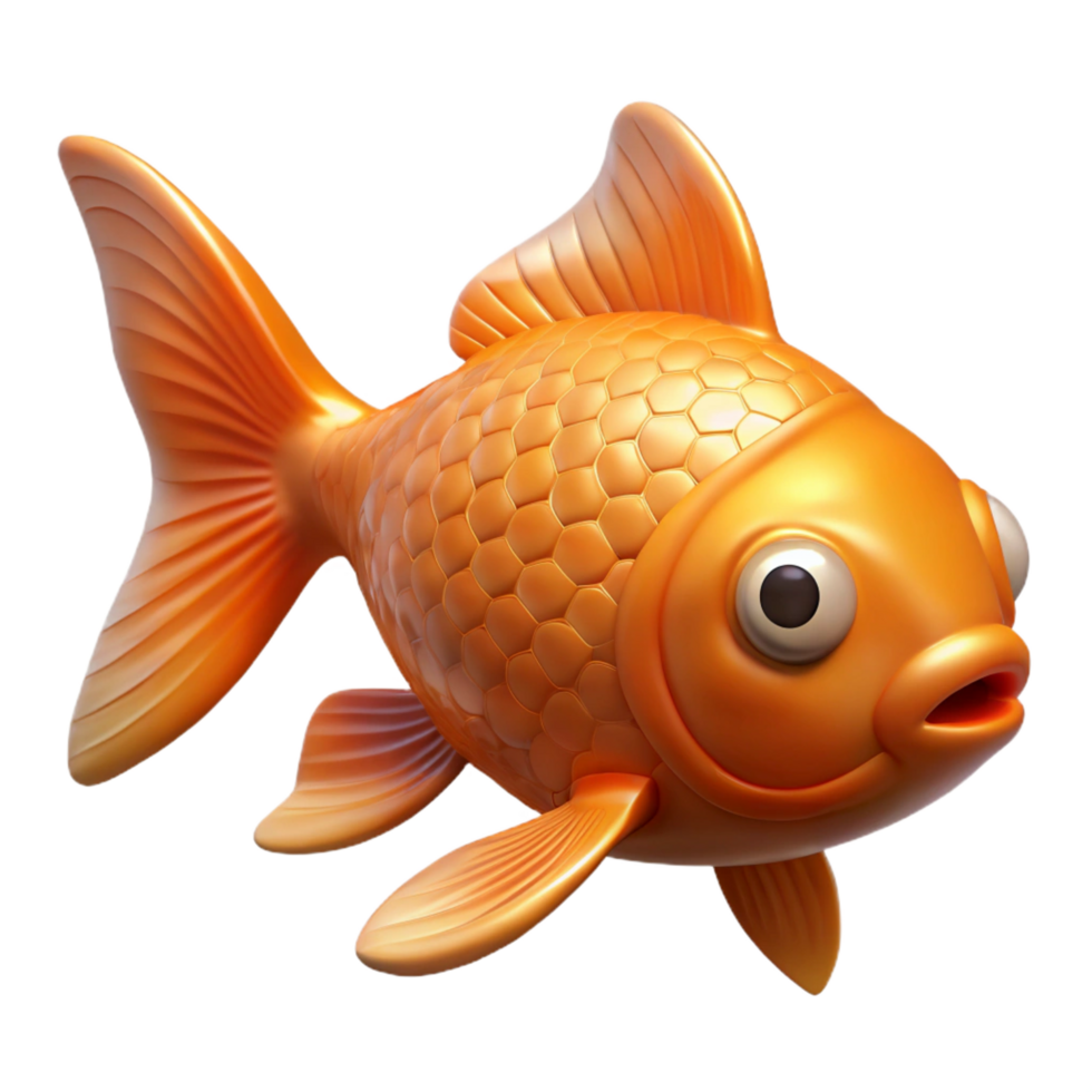 whimsical fascinating A goldfish, common goldfish, NO BACKGROUND with Transparent Background. artisan png