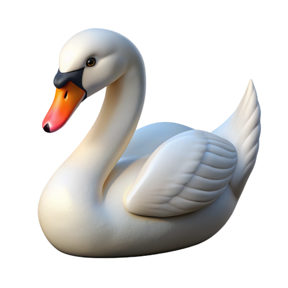 pristine celebrated A swan, mute swan, NO BACKGROUND with Transparent Background. png