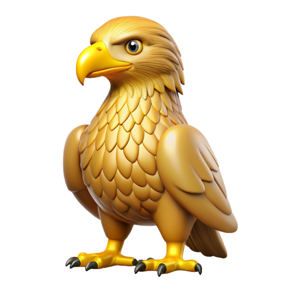 vibrant melancholic elegant An eagle, golden eagle, NO BACKGROUND with Transparent Background. sharp png