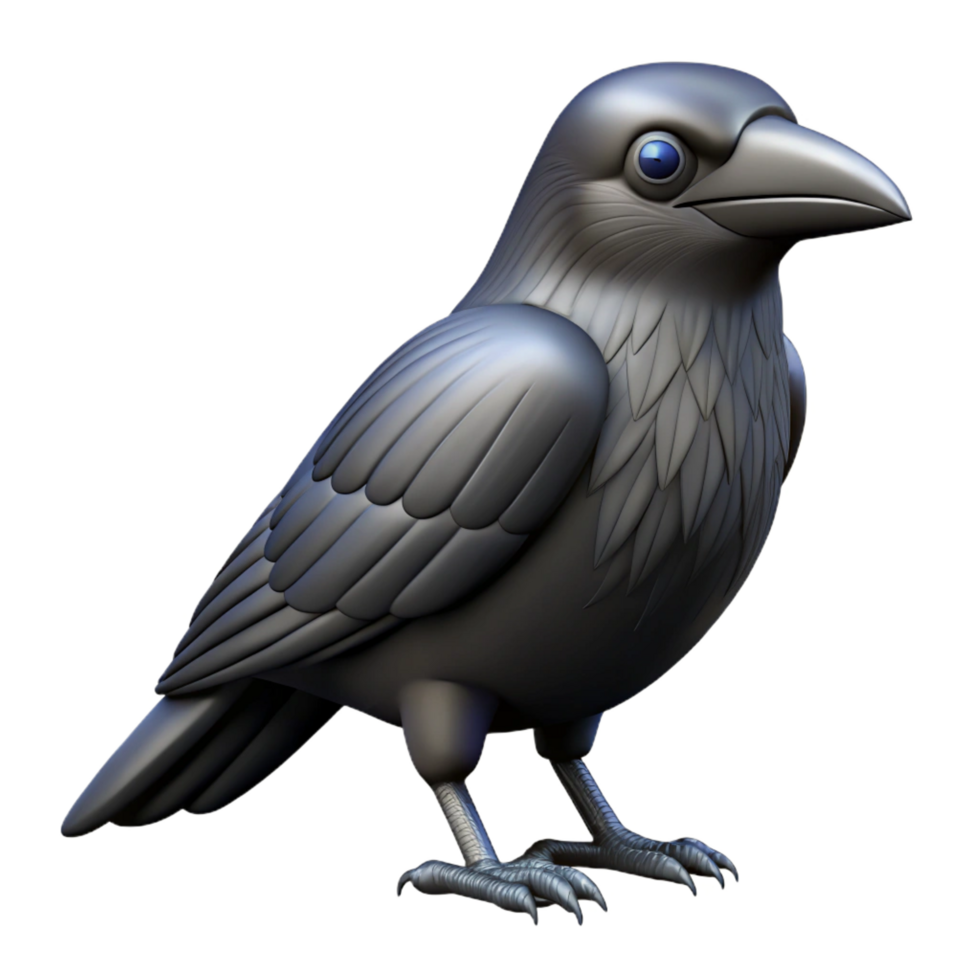 whimsical stunning A raven, common raven, NO BACKGROUND with Transparent Background. handcrafted png