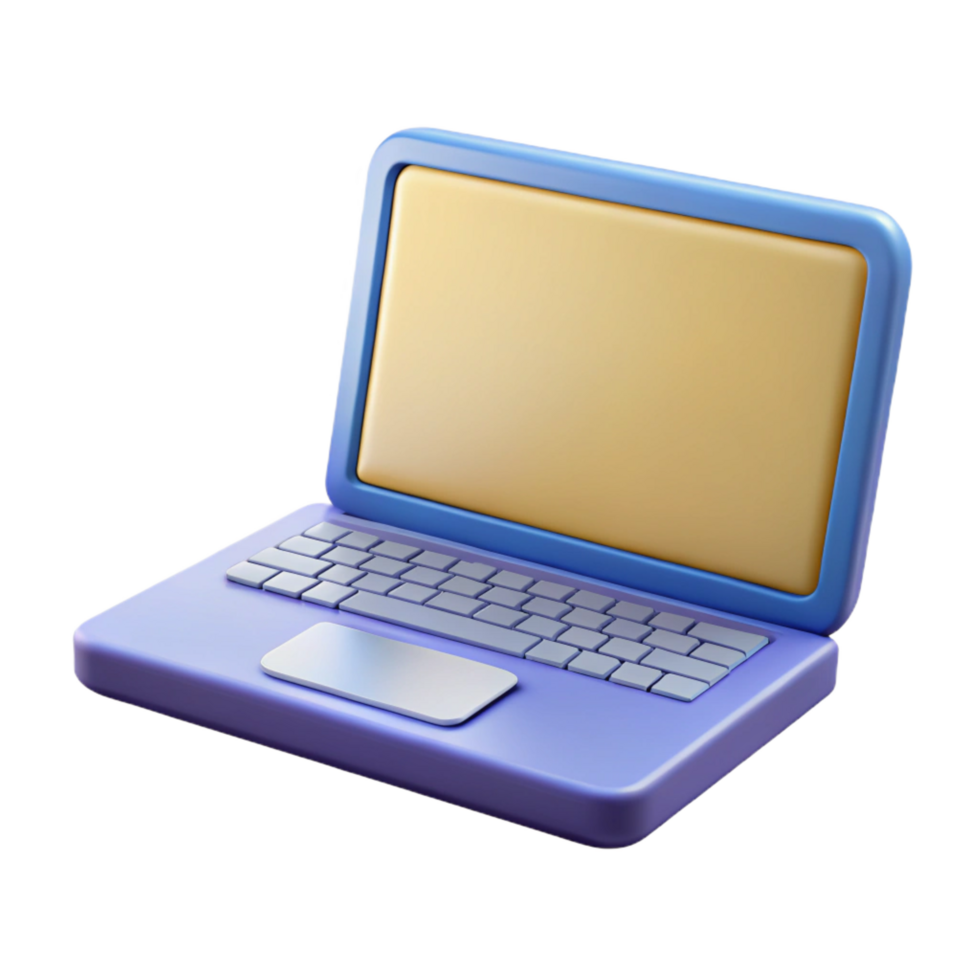 magnificent futuristic Laptop with blank screen NO BACKGROUND with Transparent Background. handcrafted png