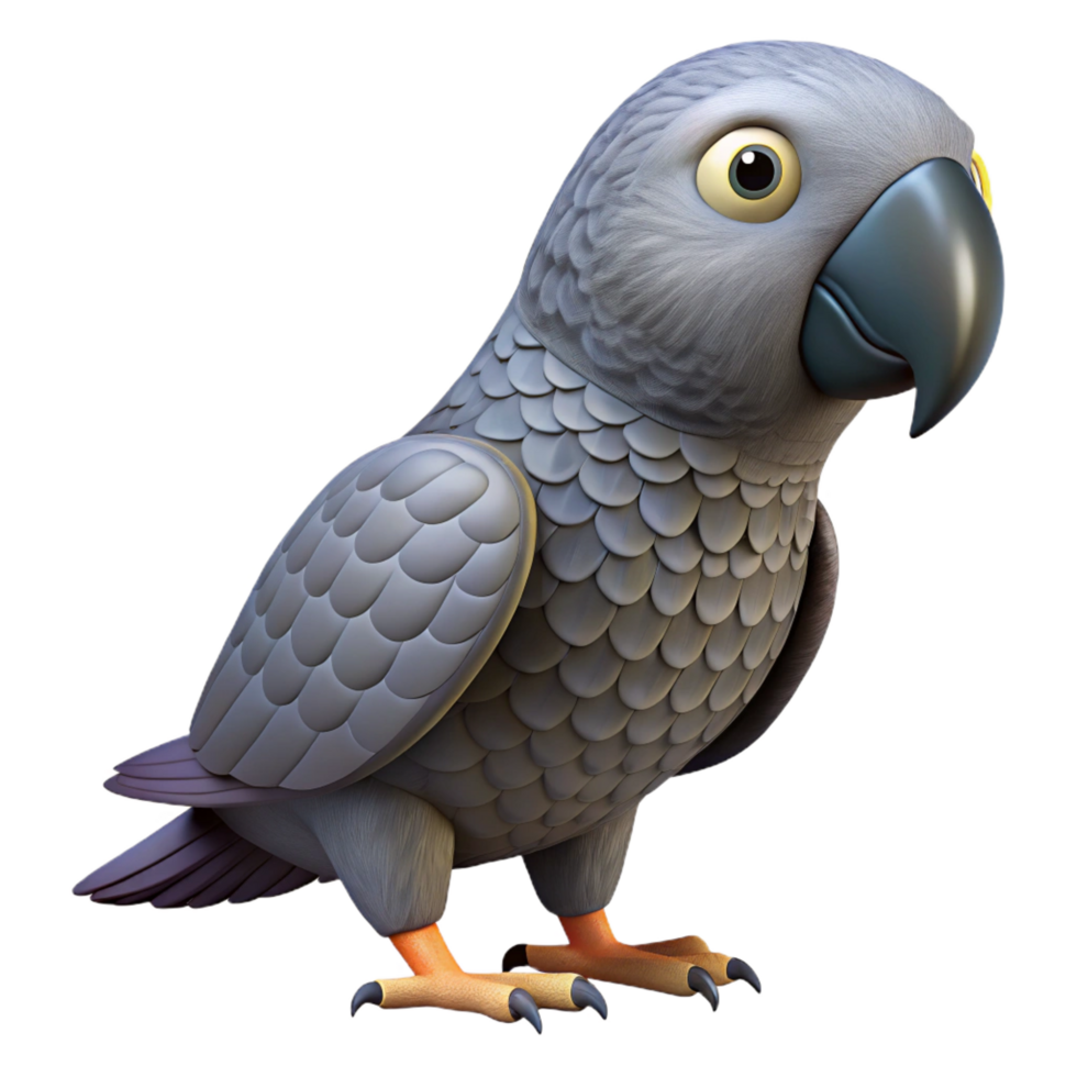 radiant passionate nordic A parrot, African grey parrot, NO BACKGROUND with Transparent Background. expertly shot png