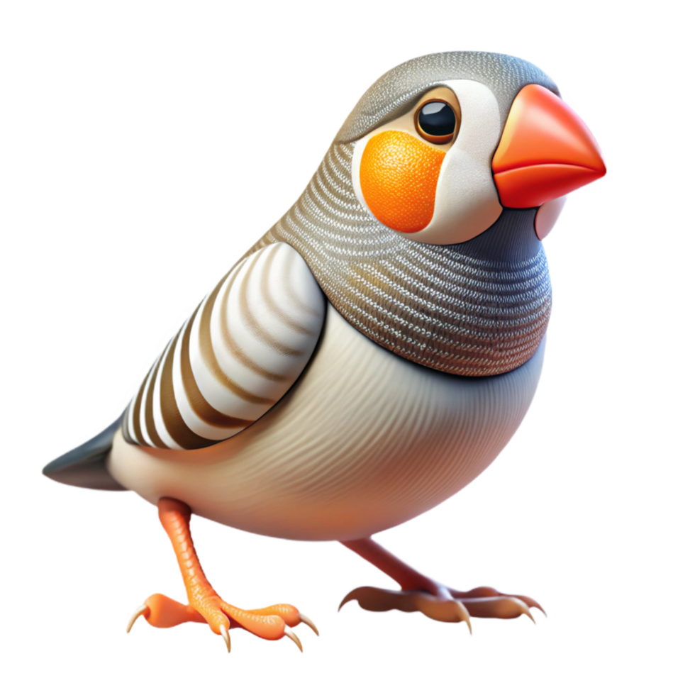 signature surreal A finch, zebra finch, NO BACKGROUND with Transparent Background. ultra HD png