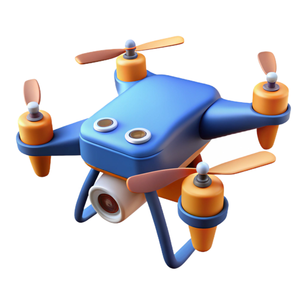 standout rustic Drone with camera and propellers NO BACKGROUND with Transparent Background. detailed png