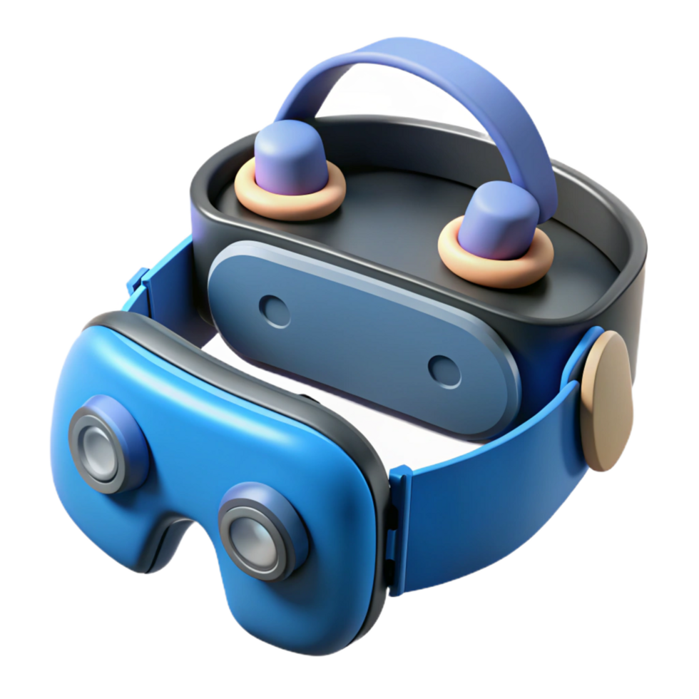 striking celebrated VR headset with controllers NO BACKGROUND with Transparent Background. png