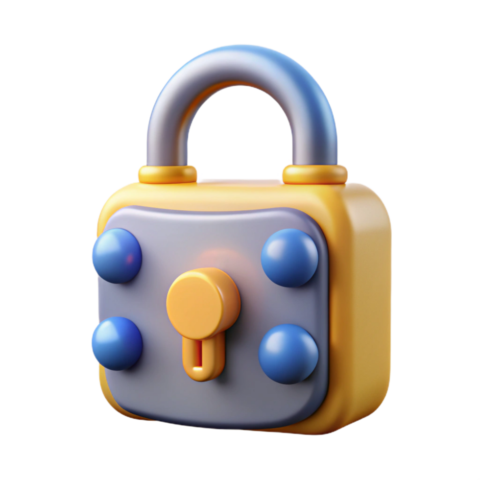 stunning playful traditional Cybersecurity lock icon NO BACKGROUND with Transparent Background. gallery standard png