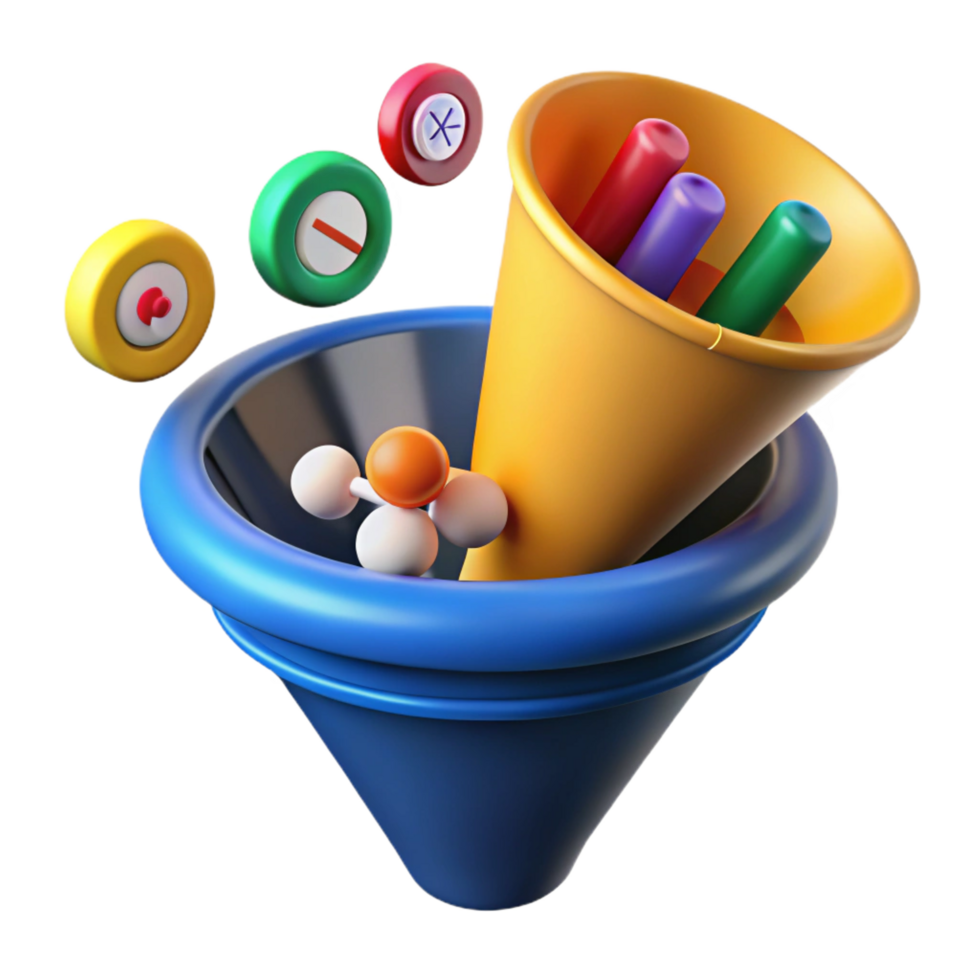 immaculate bohemian Digital marketing funnel chart NO BACKGROUND with Transparent Background. gallery standard png