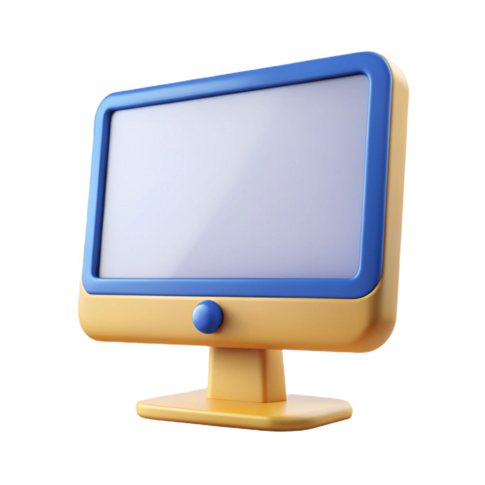 melancholic enchanting Computer monitor with blank screen NO BACKGROUND with Transparent Background. original png