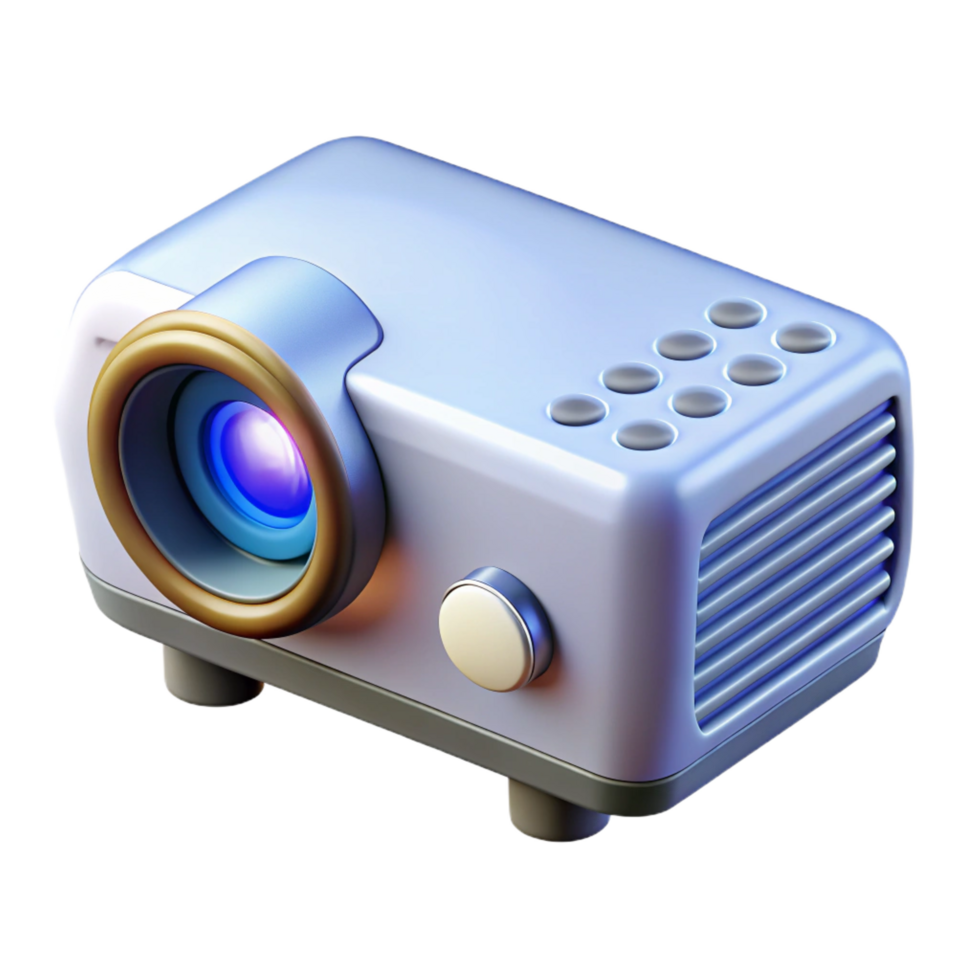 playful splendid Projector with remote control NO BACKGROUND with Transparent Background. museum quality png
