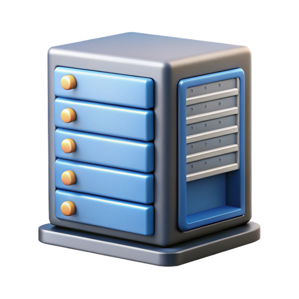 sumptuous nostalgic nordic Data center server rack NO BACKGROUND with Transparent Background. premium png
