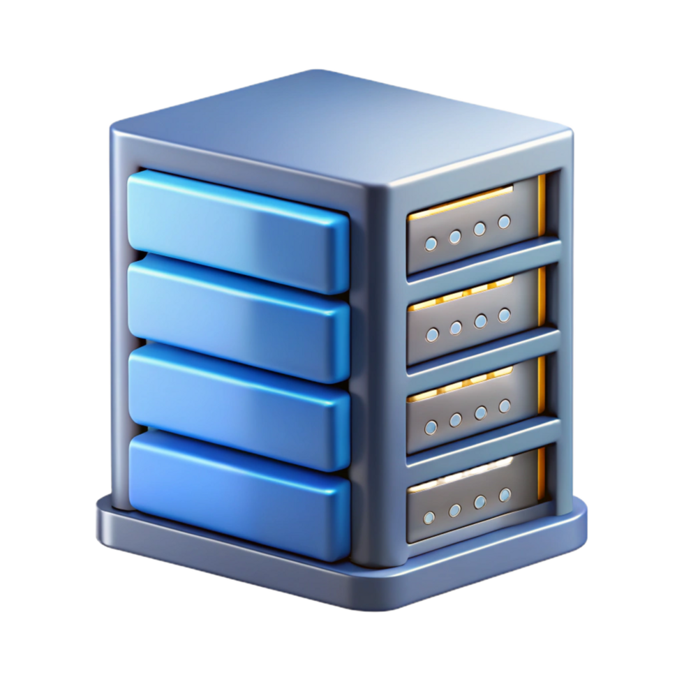 timeless surreal Data center server rack NO BACKGROUND with Transparent Background. premium png