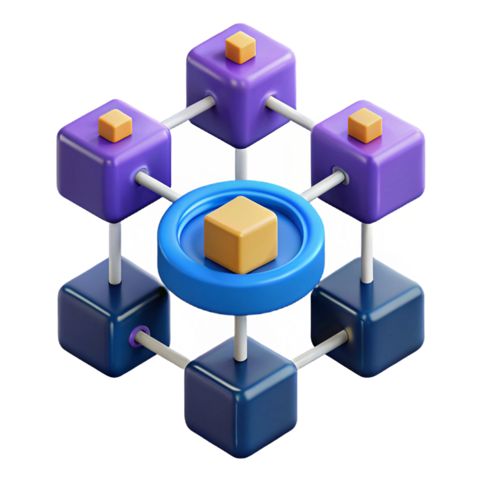 striking inspired Blockchain technology diagram NO BACKGROUND with Transparent Background. png