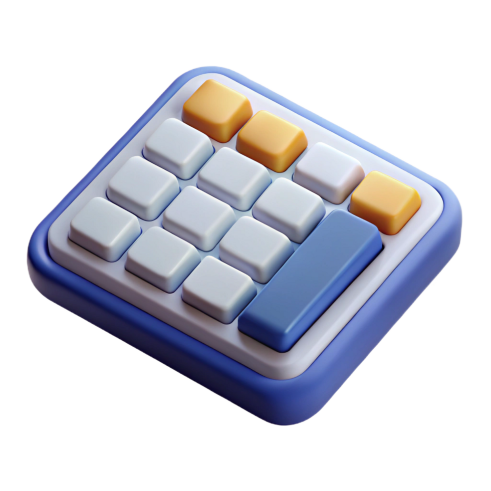 striking harmonious elegant Wireless keyboard with numeric keypad NO BACKGROUND with Transparent Background. 4K png