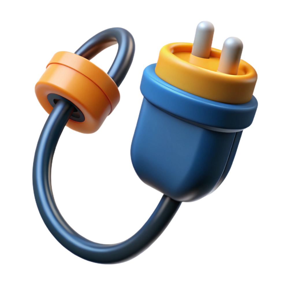 spectacular retro Electric car charging cable NO BACKGROUND with Transparent Background. high resolution png