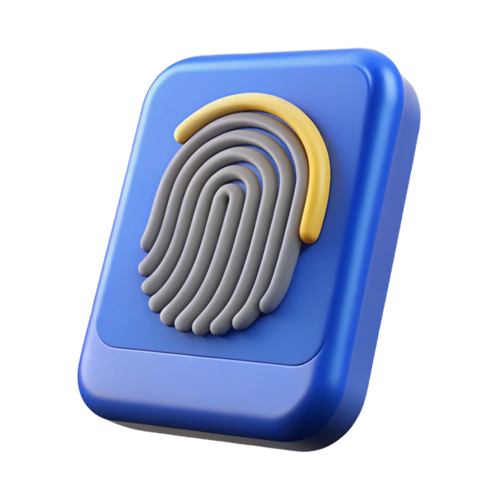 whimsical magnificent Biometric fingerprint scanner NO BACKGROUND with Transparent Background. studio quality png