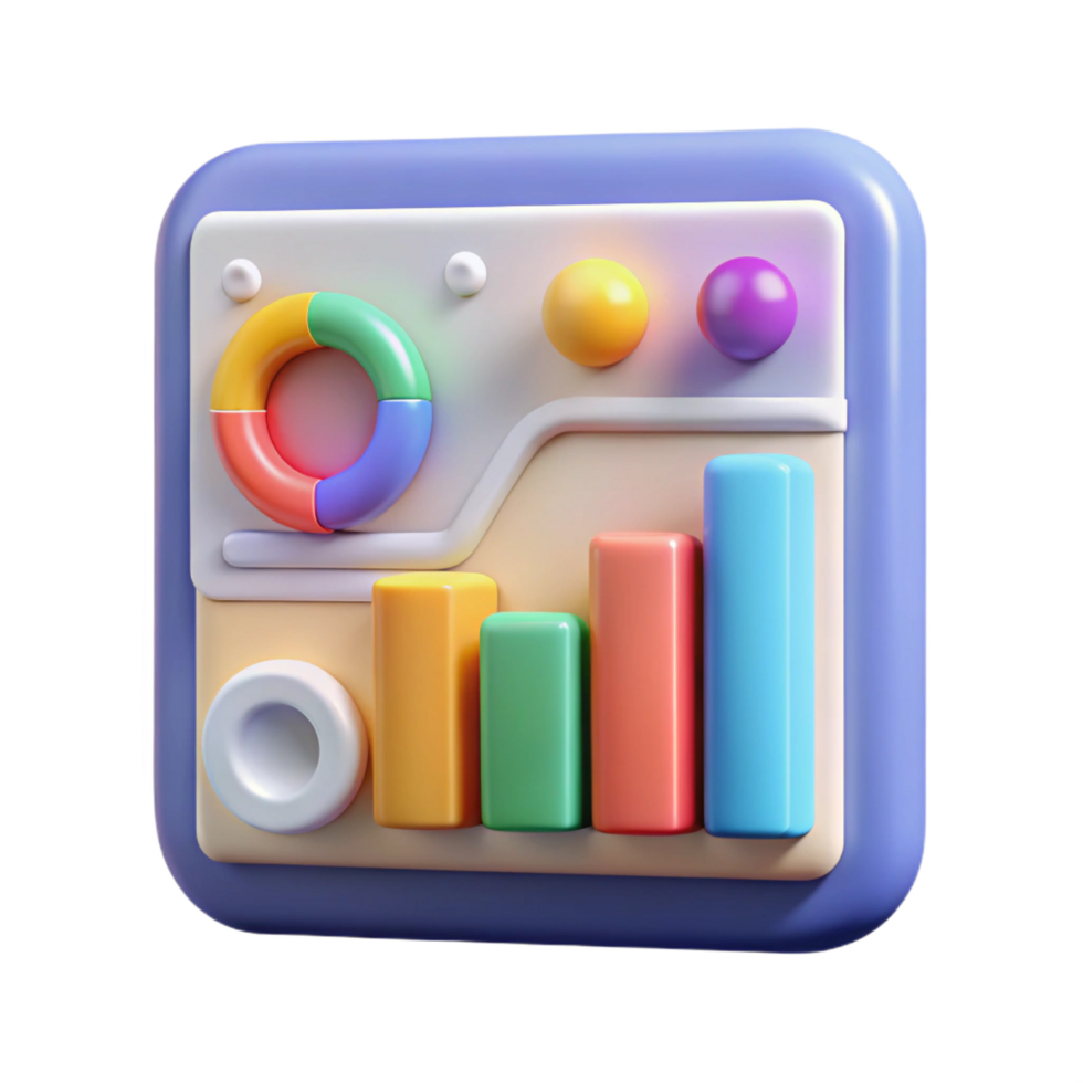 romantic radiant Digital marketing analytics chart NO BACKGROUND with Transparent Background. professional png