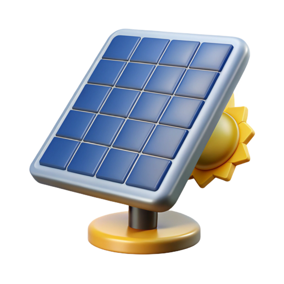 reflective immaculate Solar panel absorbing sunlight NO BACKGROUND with Transparent Background. refined png