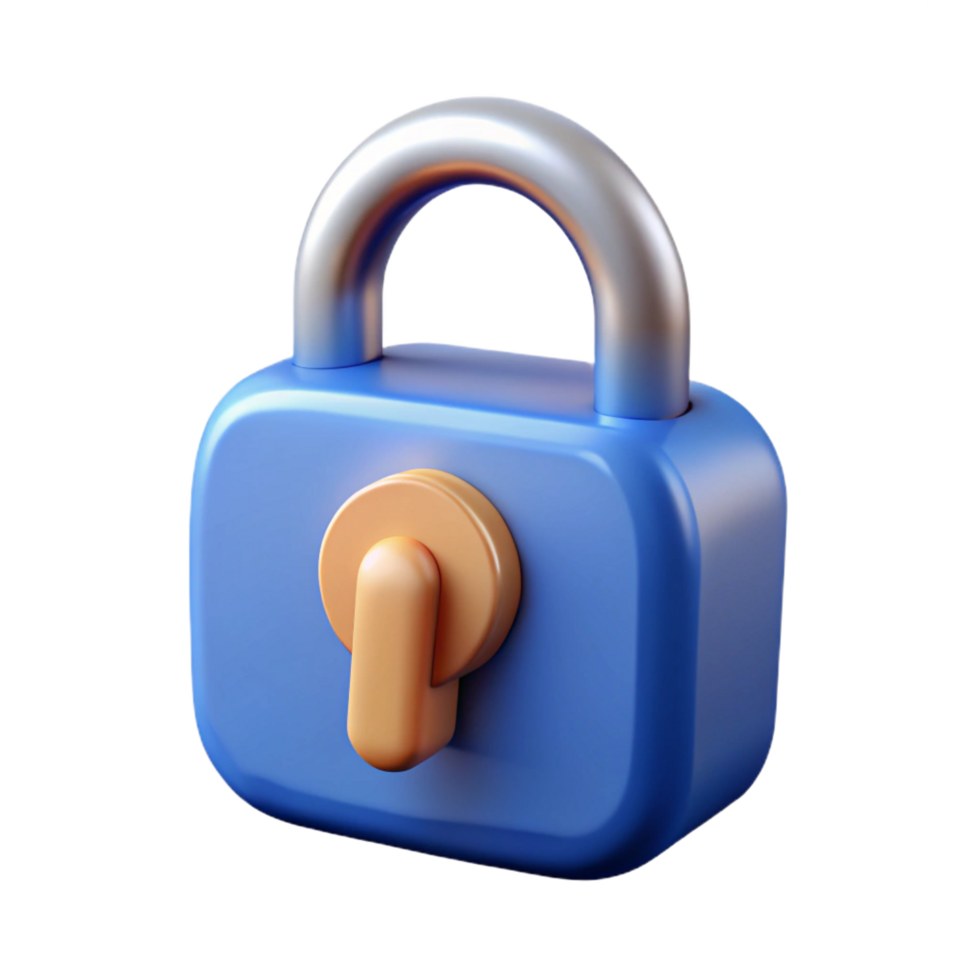 striking tropical Cyber security lock icon NO BACKGROUND with Transparent Background. original png
