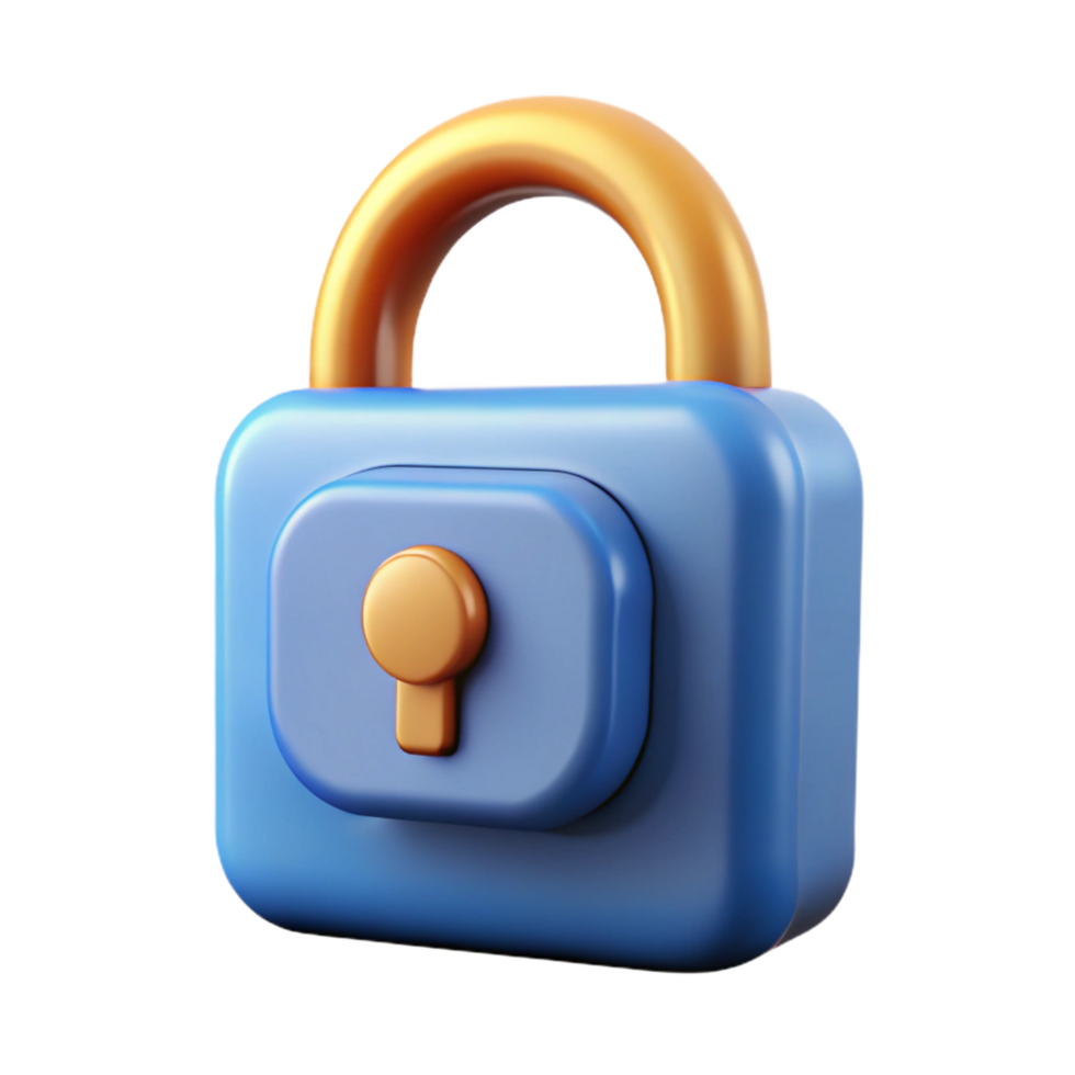 radiant sought-after Cyber security lock icon NO BACKGROUND with Transparent Background. png
