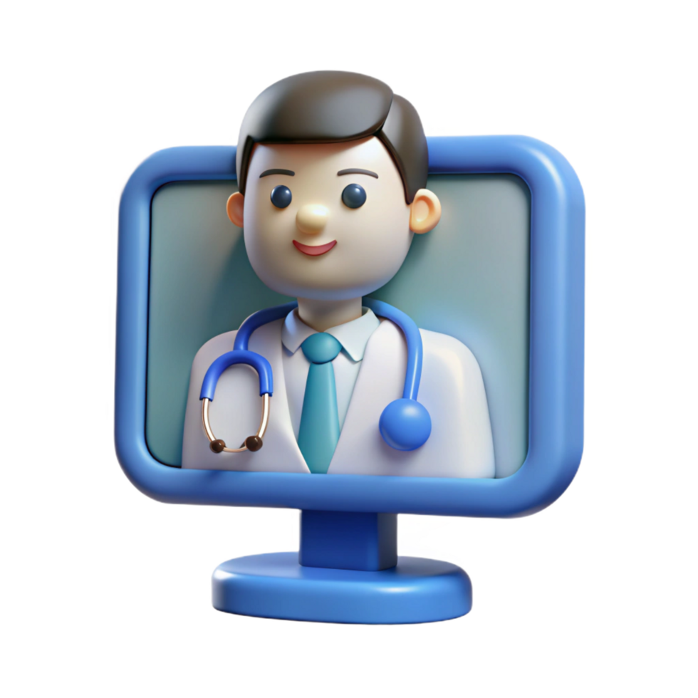 glorious energetic art deco Telemedicine conference screen NO BACKGROUND with Transparent Background. authentic png