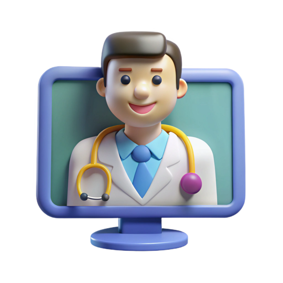 mesmerizing industrial Telemedicine conference screen NO BACKGROUND with Transparent Background. premium png