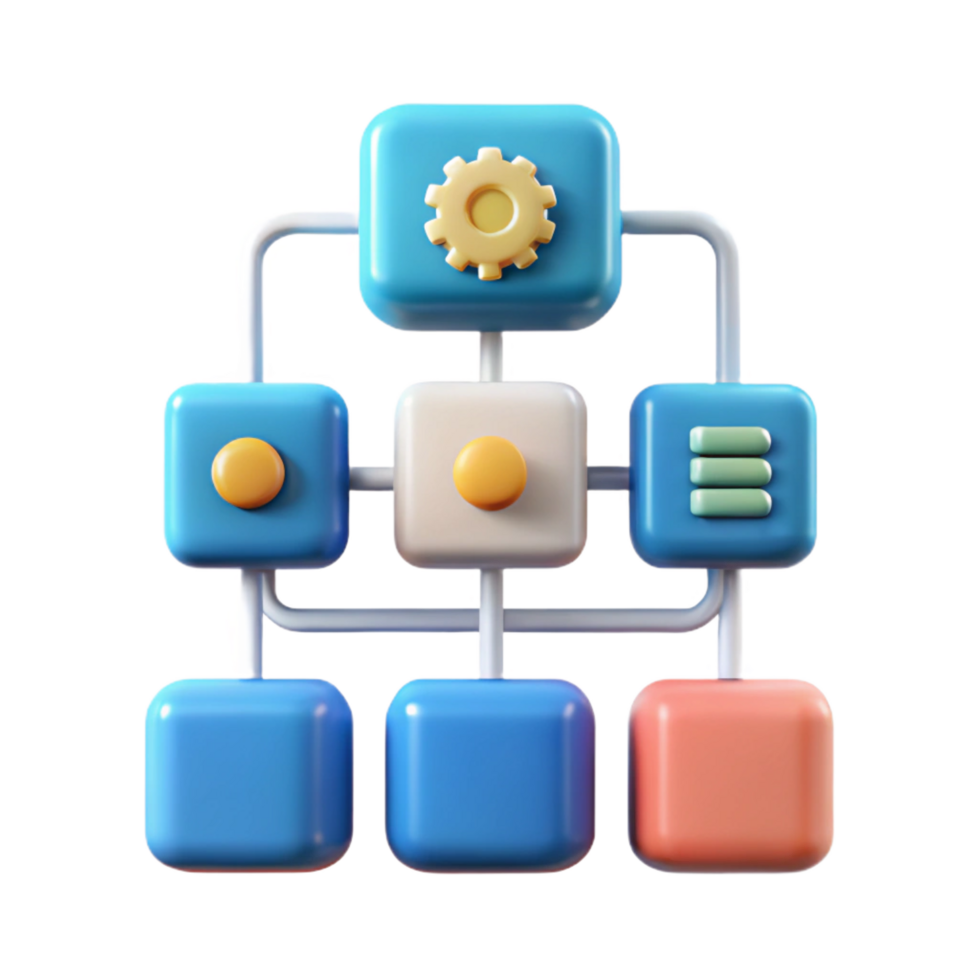 vibrant romantic organic Machine learning algorithm flowchart NO BACKGROUND with Transparent Background. impeccable png