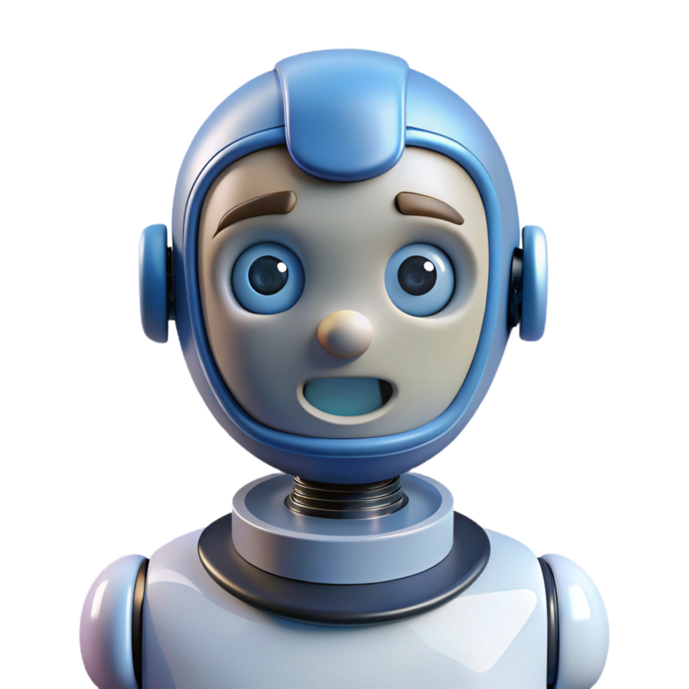quintessential retro Artificial intelligence robot head NO BACKGROUND with Transparent Background. expertly shot png