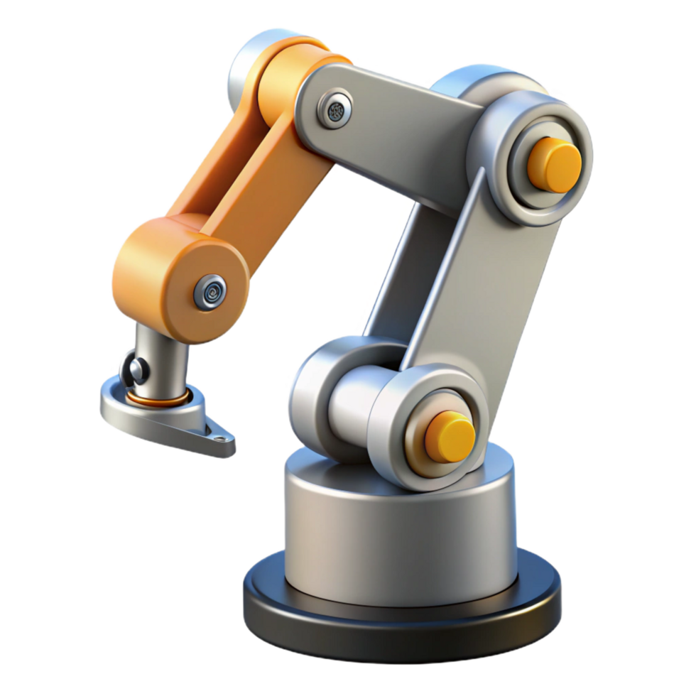 vibrant iconic Robotics engineering mechanical arm NO BACKGROUND with Transparent Background. png