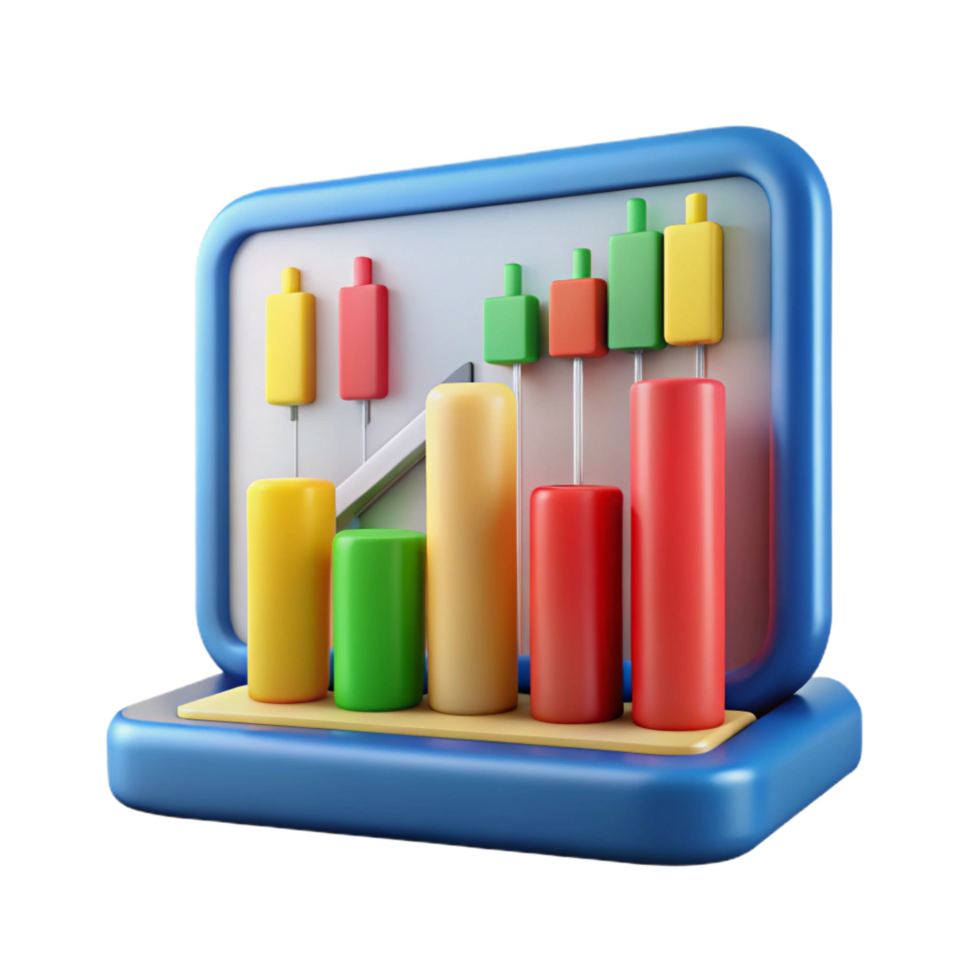 glorious industrial Financial technology stock market chart NO BACKGROUND with Transparent Background. high quality png