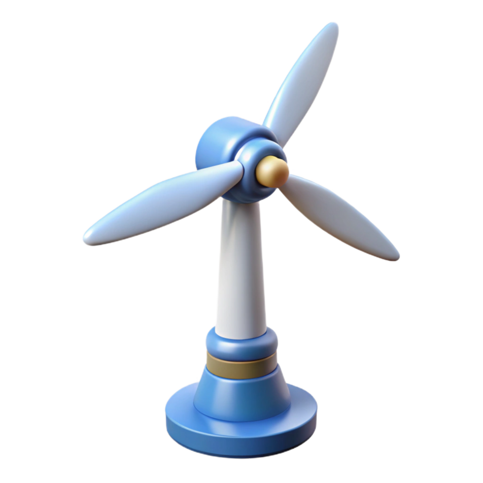 serene ethereal mid-century Energy technology wind turbine NO BACKGROUND with Transparent Background. museum quality png