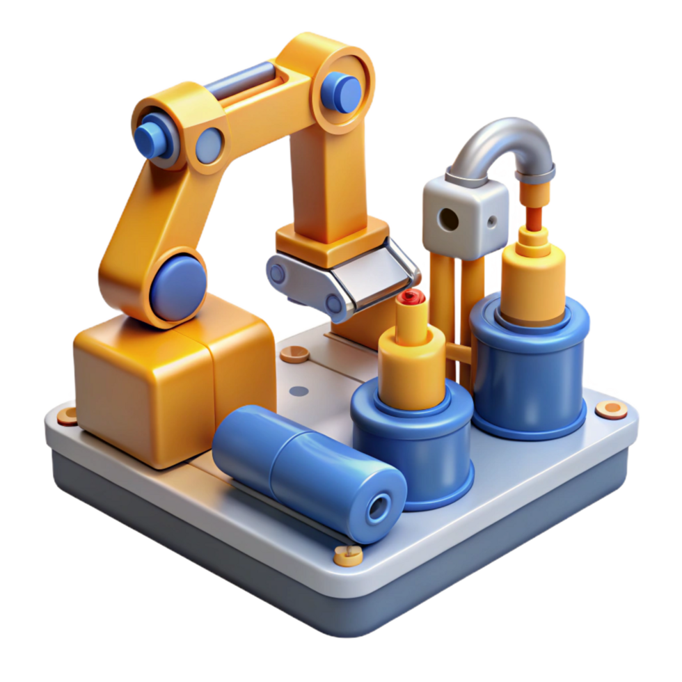 spectacular gothic Manufacturing technology robotic assembly line NO BACKGROUND with Transparent Background. high quality png