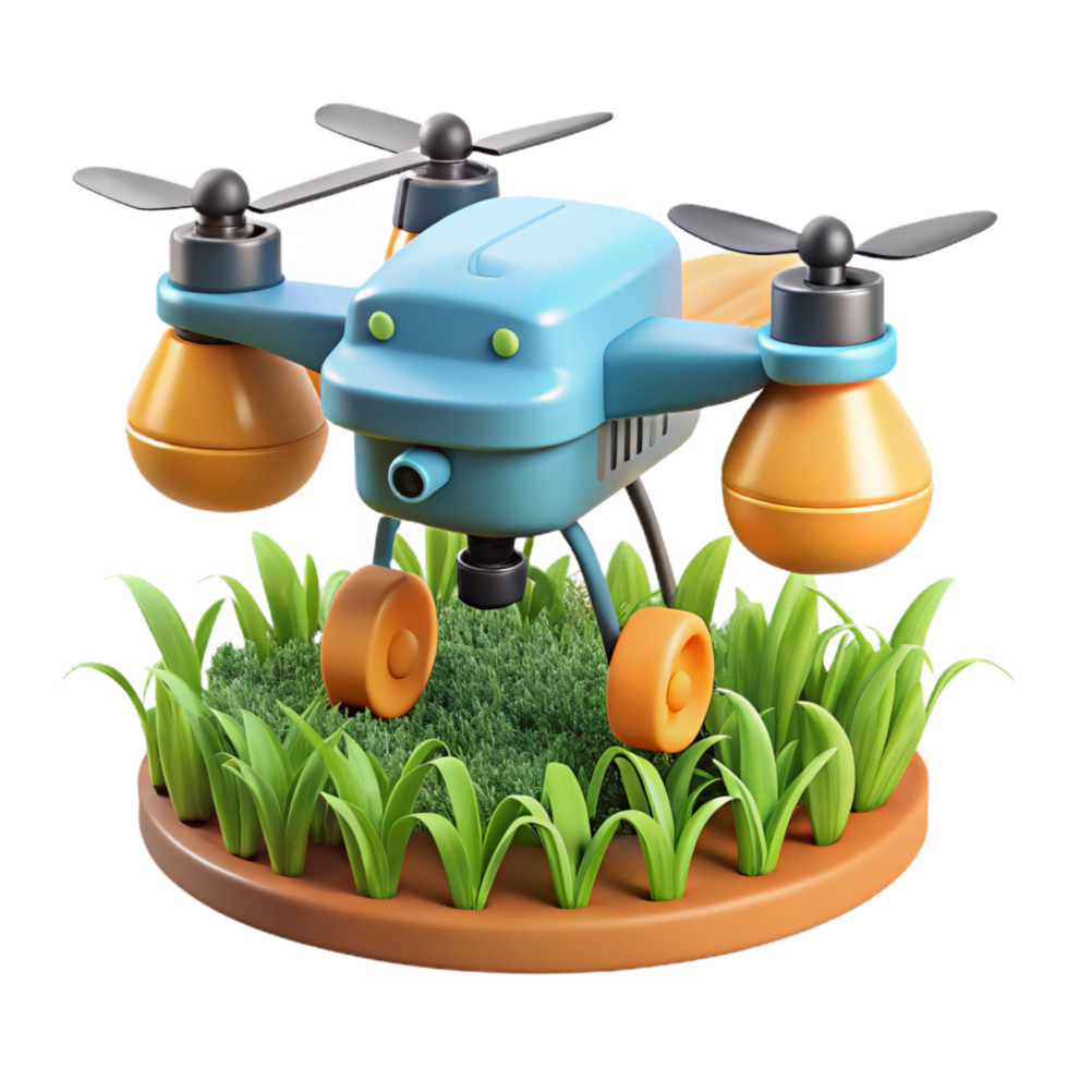 impressive modern Agricultural technology drone spraying crops NO BACKGROUND with Transparent Background. gallery standard png