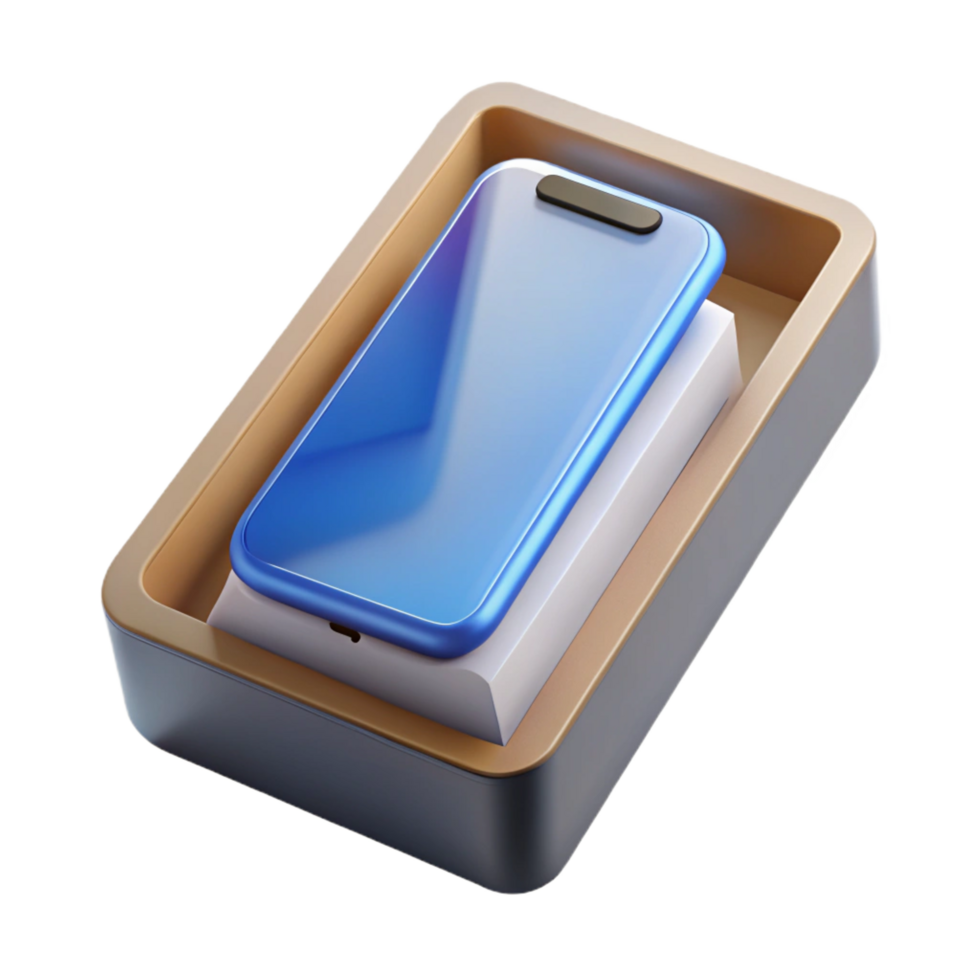 notable bohemian New smartphone in box NO BACKGROUND with Transparent Background. precision png