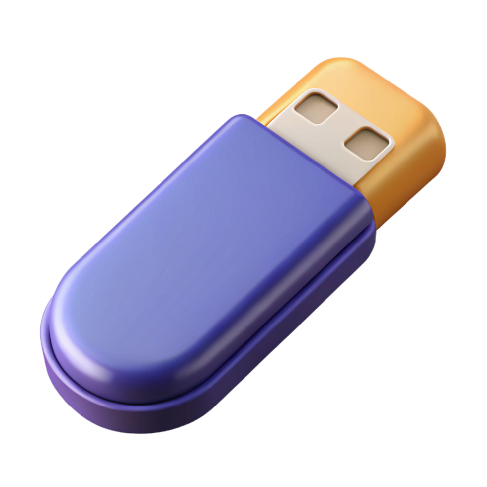mesmerizing bold retro USB flash drive NO BACKGROUND with Transparent Background. refined png