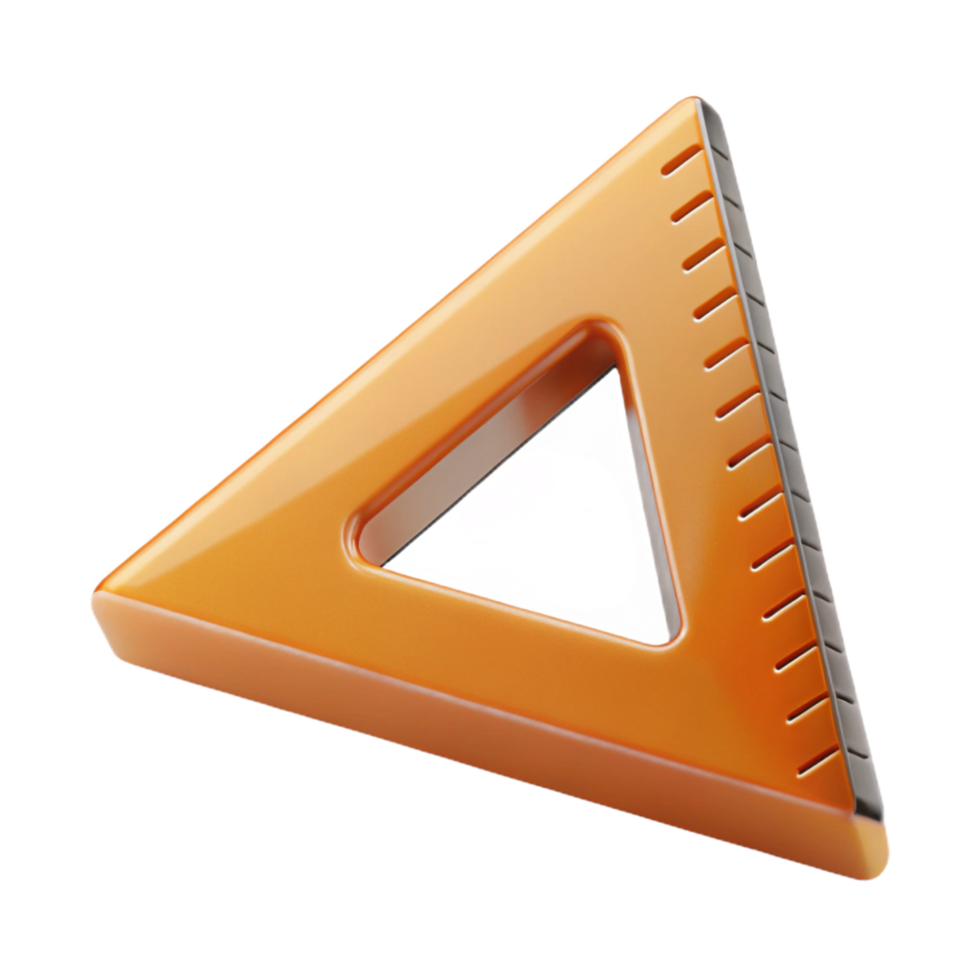 impressive mysterious vintage Architect's triangle ruler, NO BACKGROUND with Transparent Background. handcrafted png