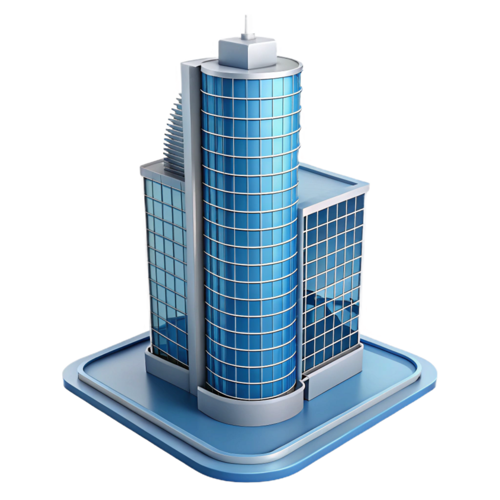 unparalleled coastal Modern skyscraper architectural model, NO BACKGROUND with Transparent Background. premium png