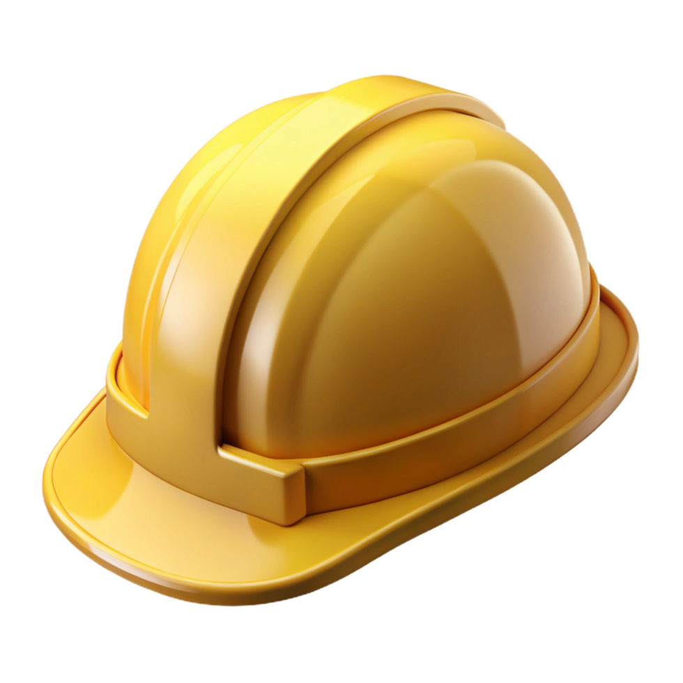 joyful picturesque Safety helmet hard hat yellow, NO BACKGROUND with Transparent Background. precision png